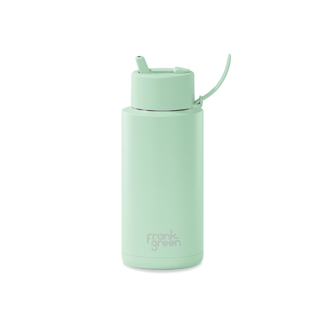 Frank Green Ceramic 1 Litre/34oz Reusable Bottle | Flip Straw Lid