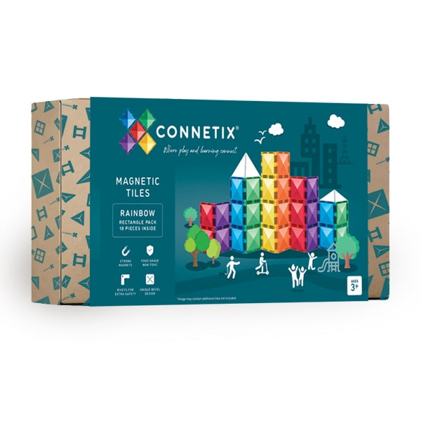 connetix rainbow 18 piece rectangle pack