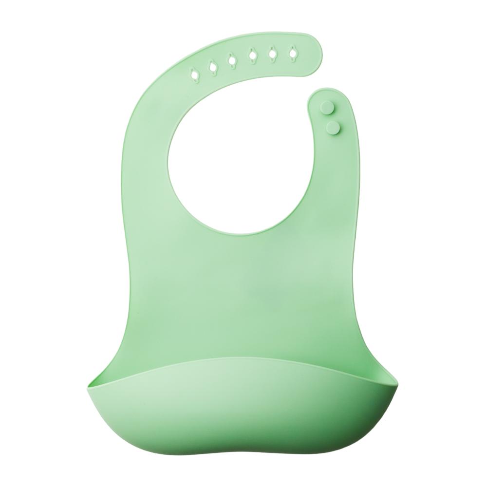 nestling silicone bib in sage