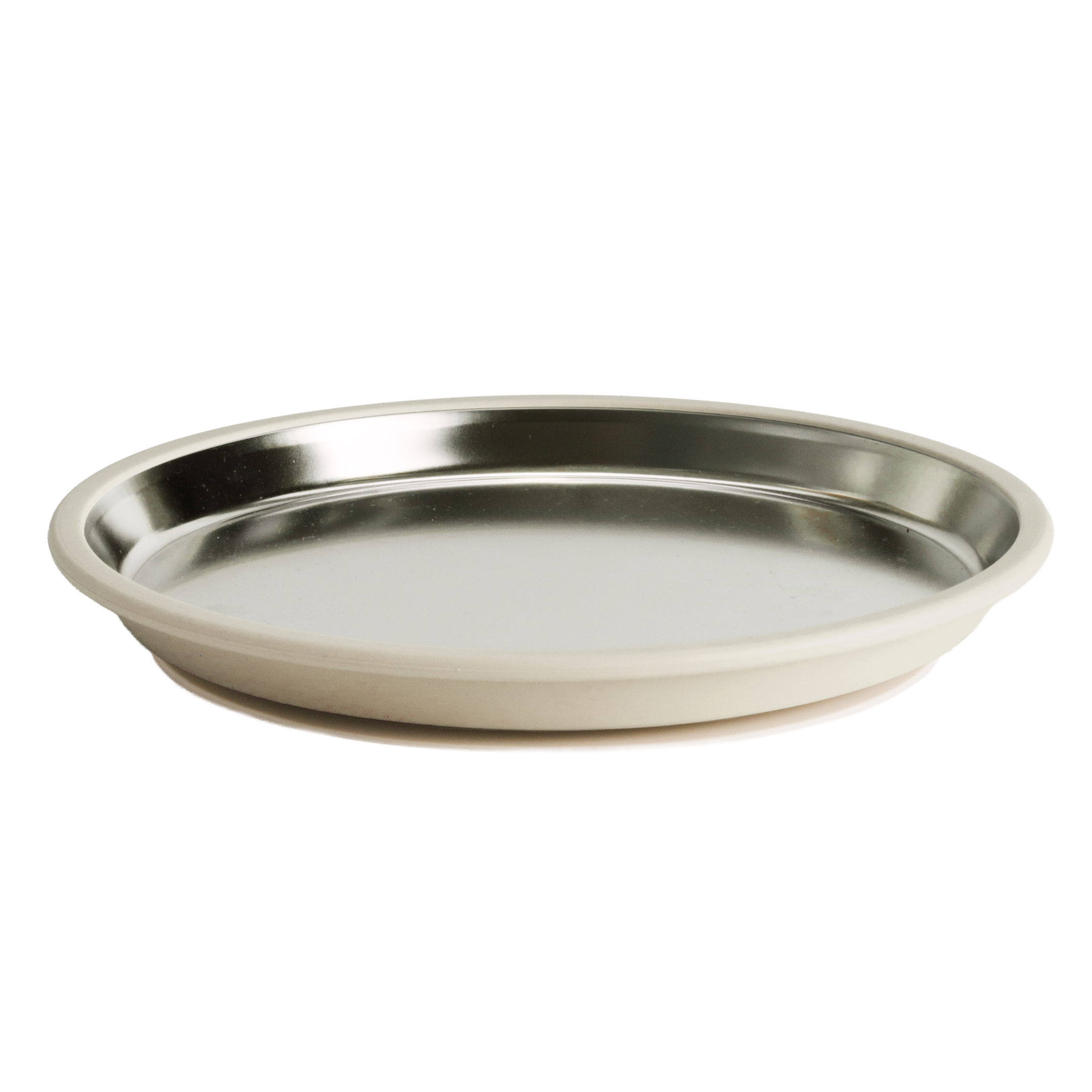 nestling 23cm flat stainless steel plate in oat