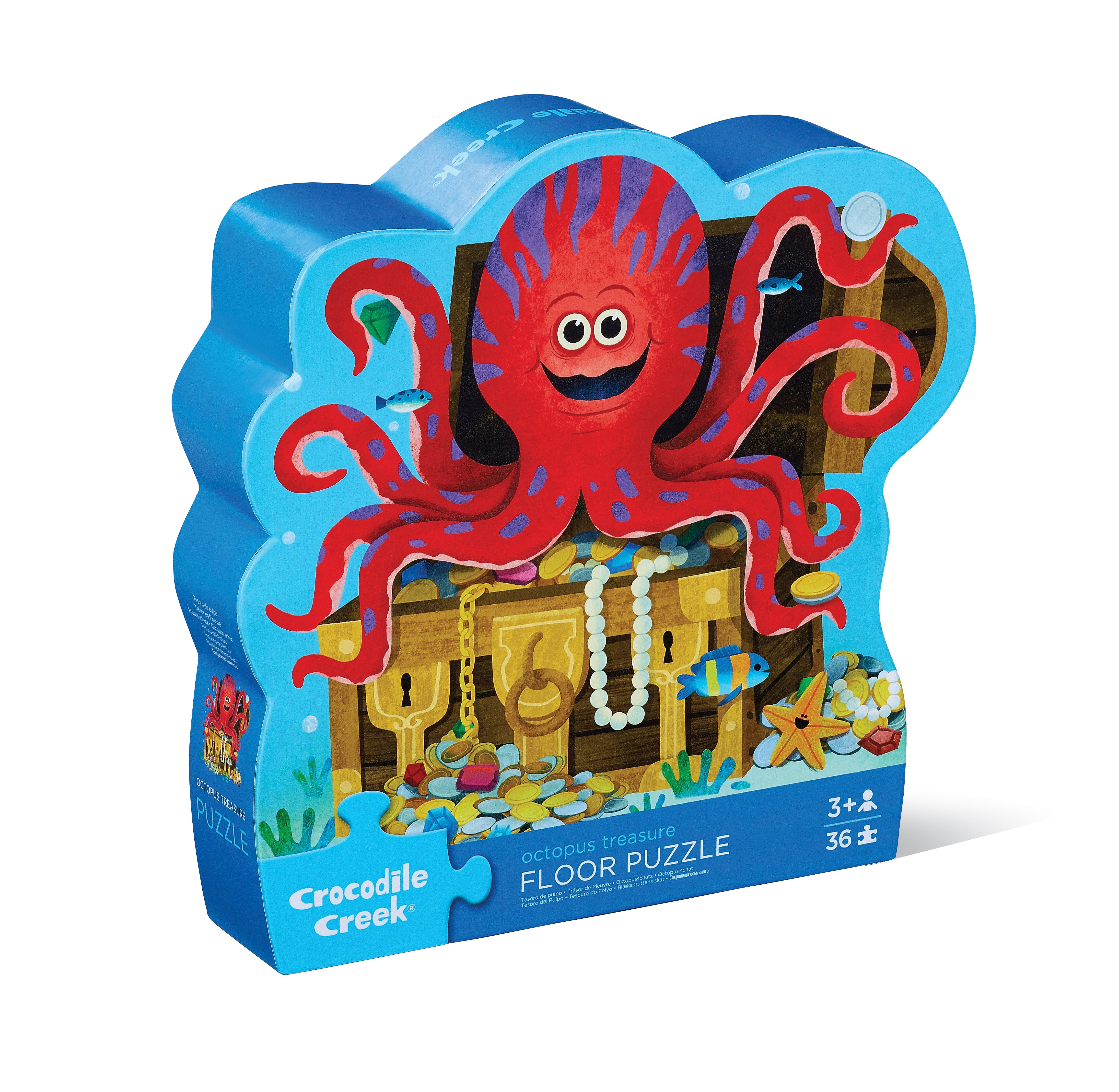 CROCODILE CREEK OCTOPUS TREASURE 36PC FLOOR PUZZLE PACKAGING