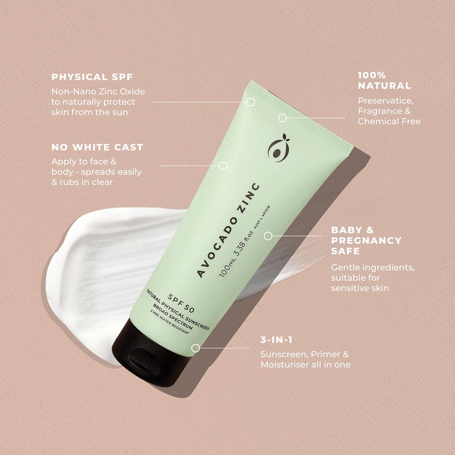 Avocado Zinc spf50 sunscreen