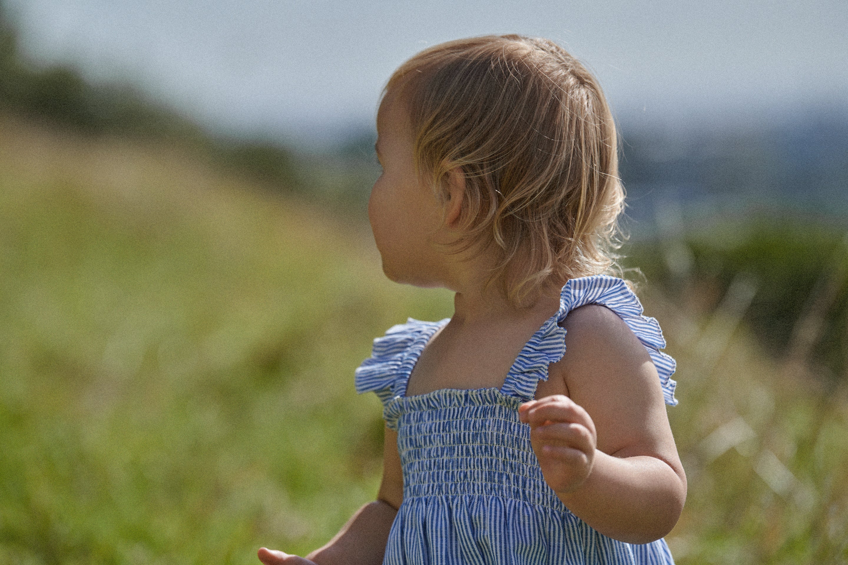 Gala dress blue stripe