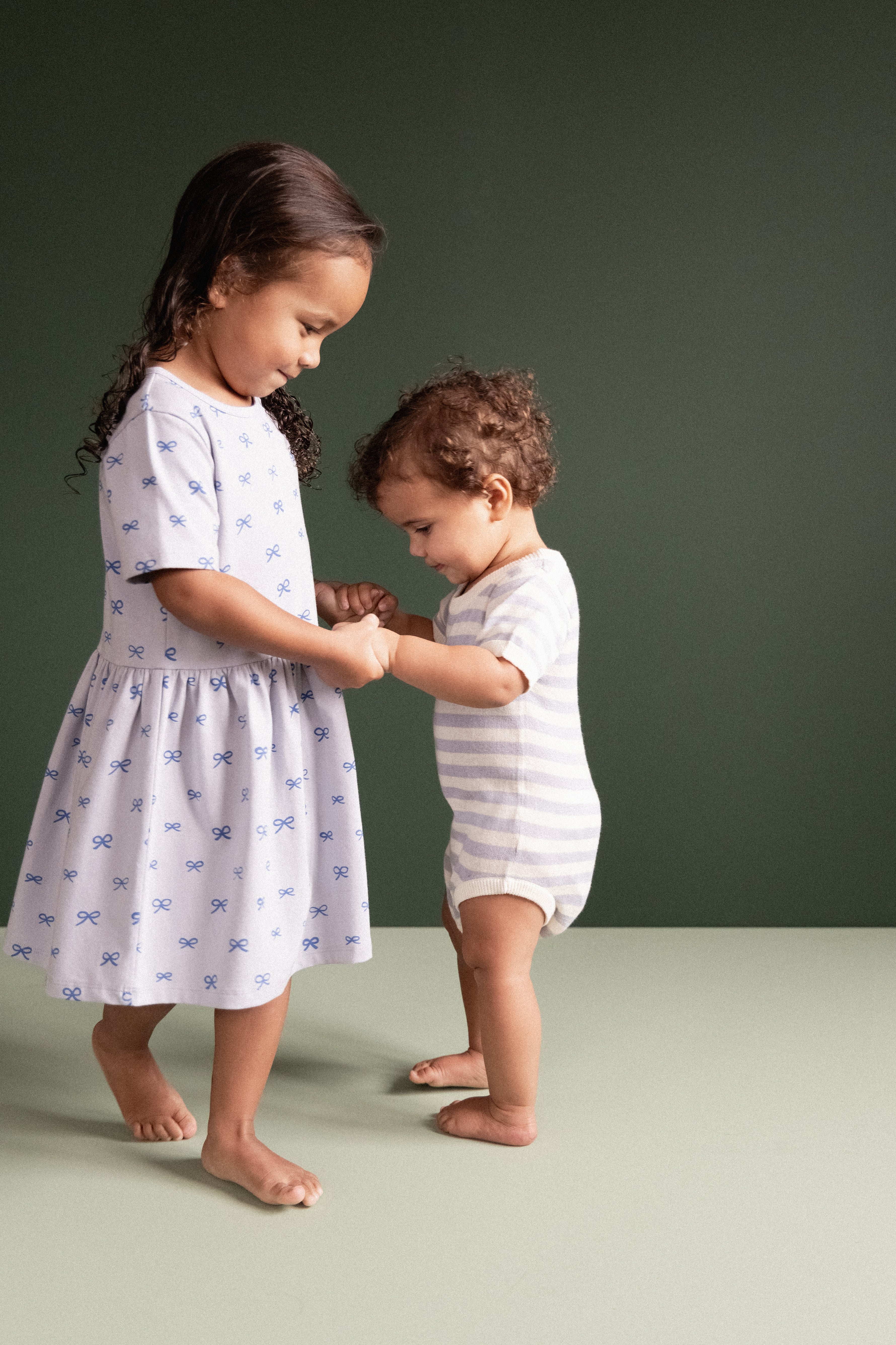 Nature baby saturday dress ribbons zen blue