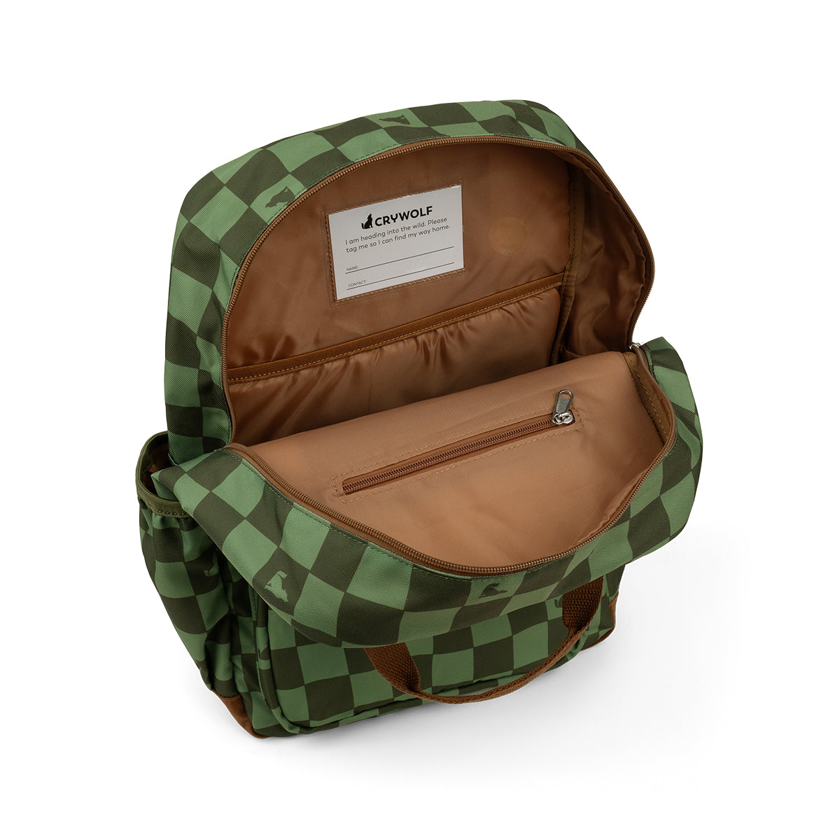 crywolf green check knapsack