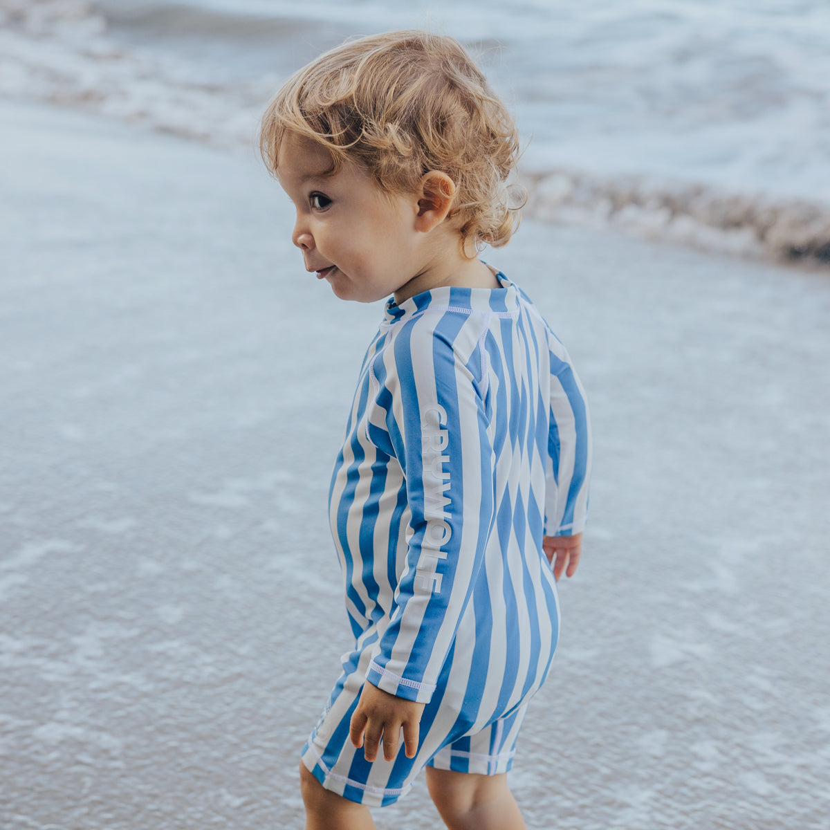 blue stripe rash suit