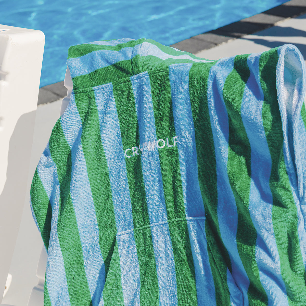 Crywolf Hooded Towel in Deck Stripe - lifestyle 1