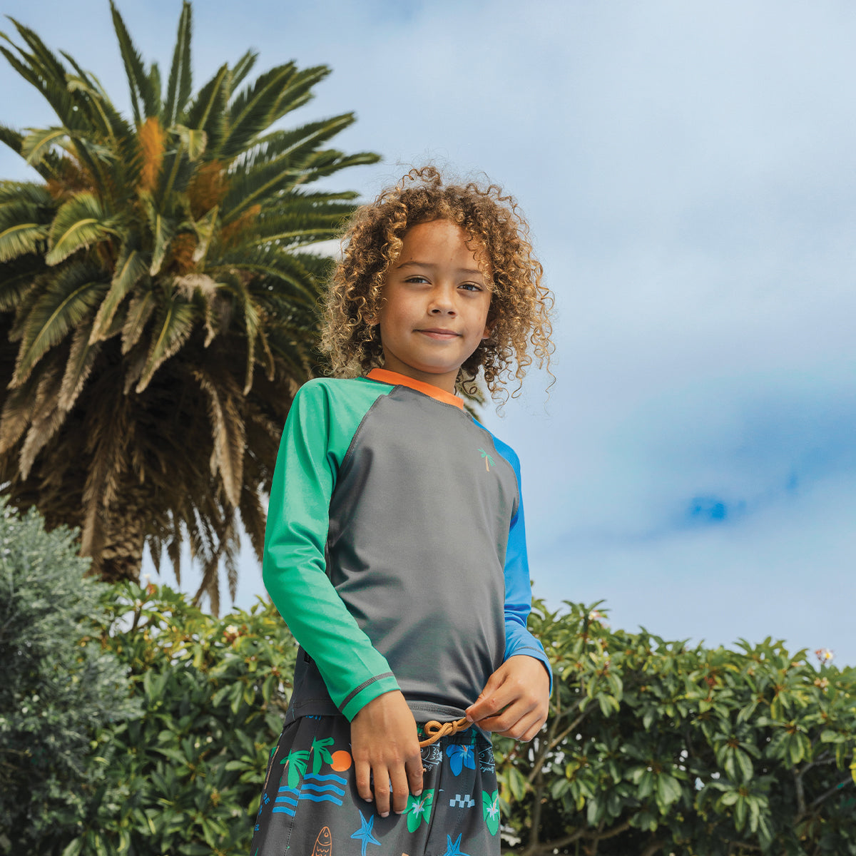 Crywolf Long Sleeve Rash Vest in Seaside Colourblock - lifestyle 2