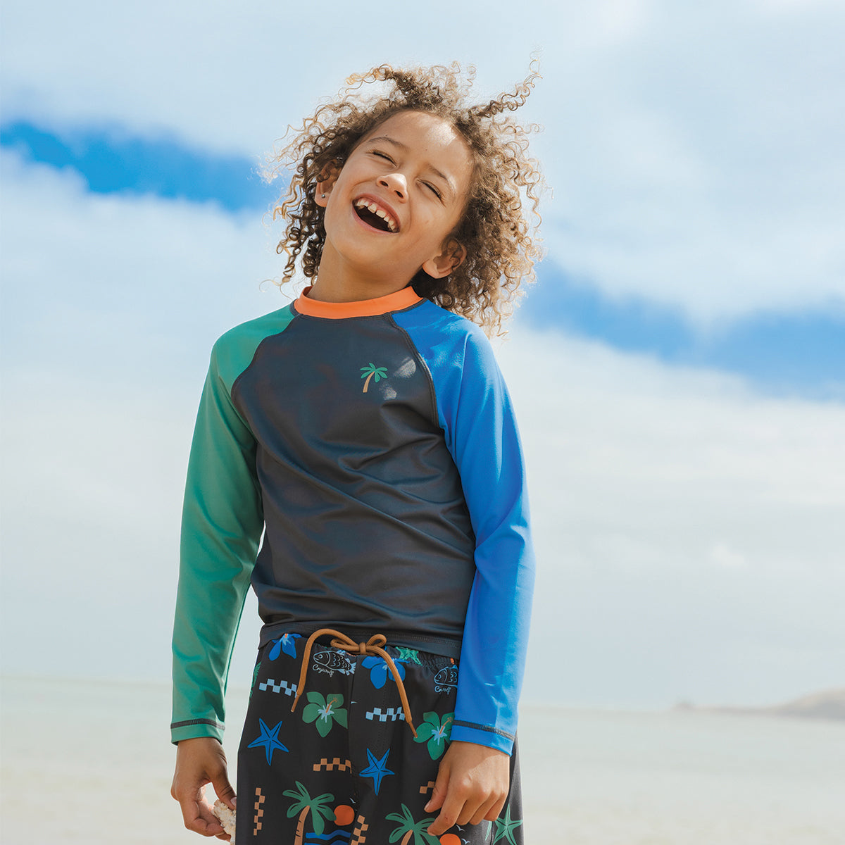 Crywolf Long Sleeve Rash Vest in Seaside Colourblock - lifestyle 3