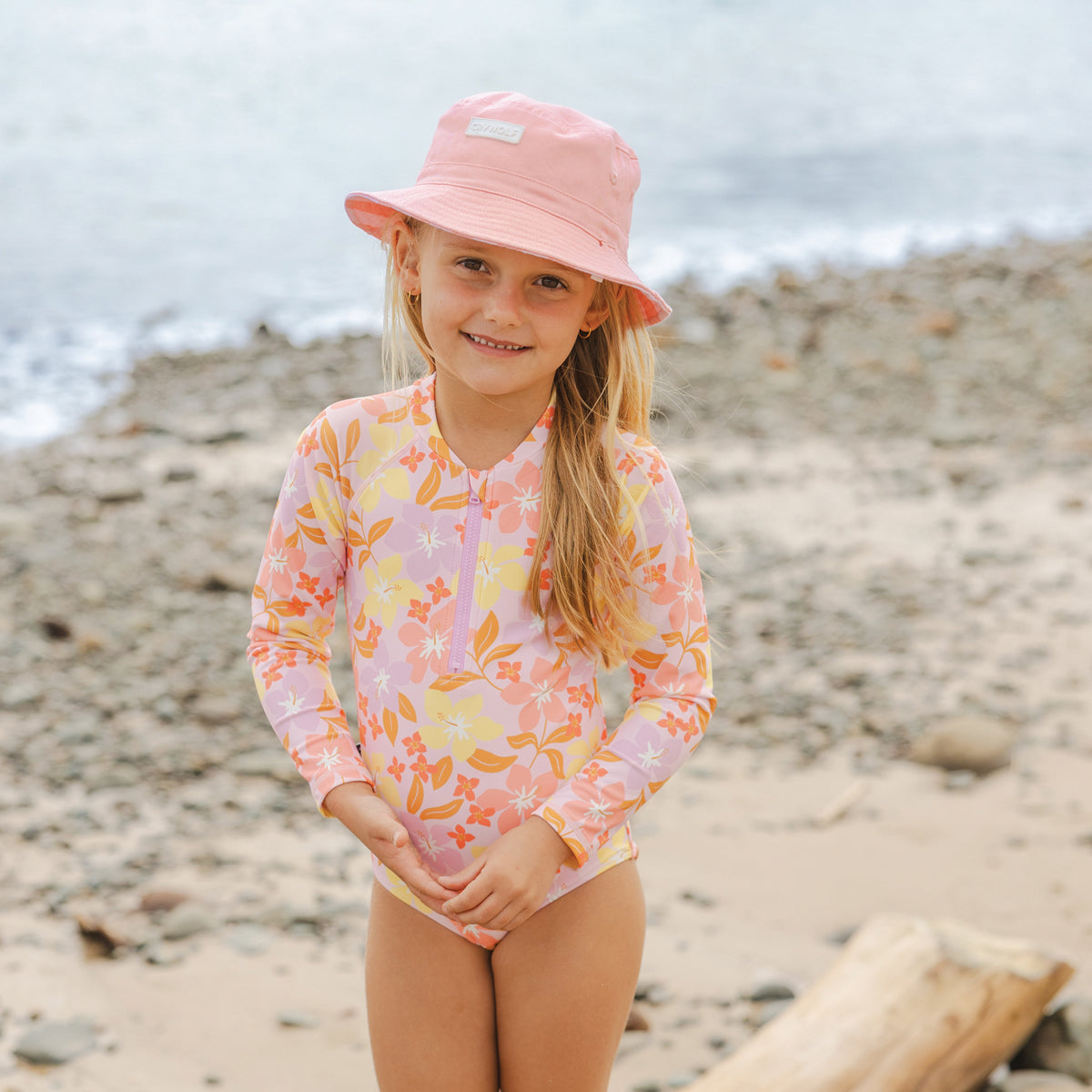 Crywolf Long Sleeve Swimsuit in Hibiscus Daze - lifestyle 2