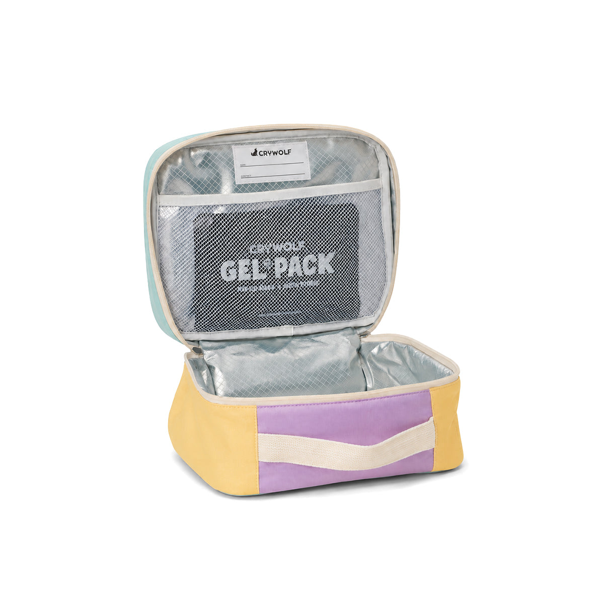 Crywolf Everyday Lunch Bag in Poolside Colourblock - side view