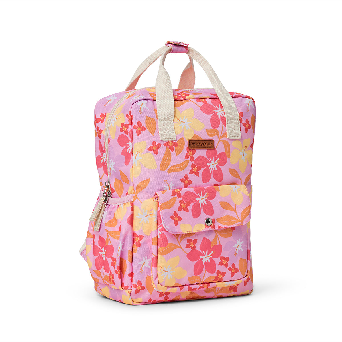 Crywolf Mini Backpack in Hibiscus Daze - side view