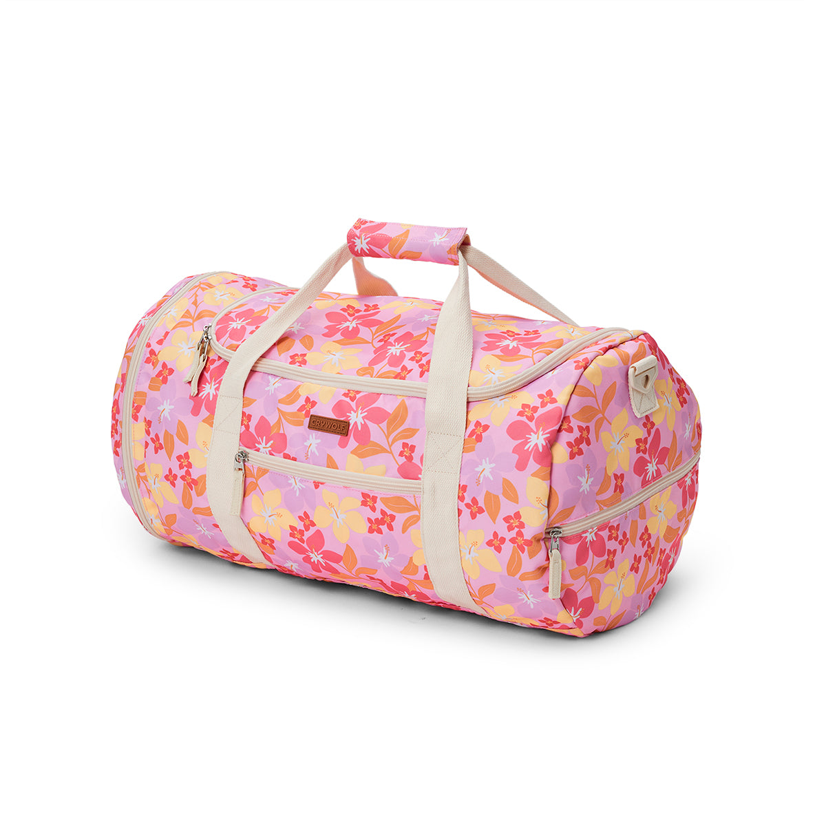 Crywolf Packable Duffel in Hibiscus Daze - side view