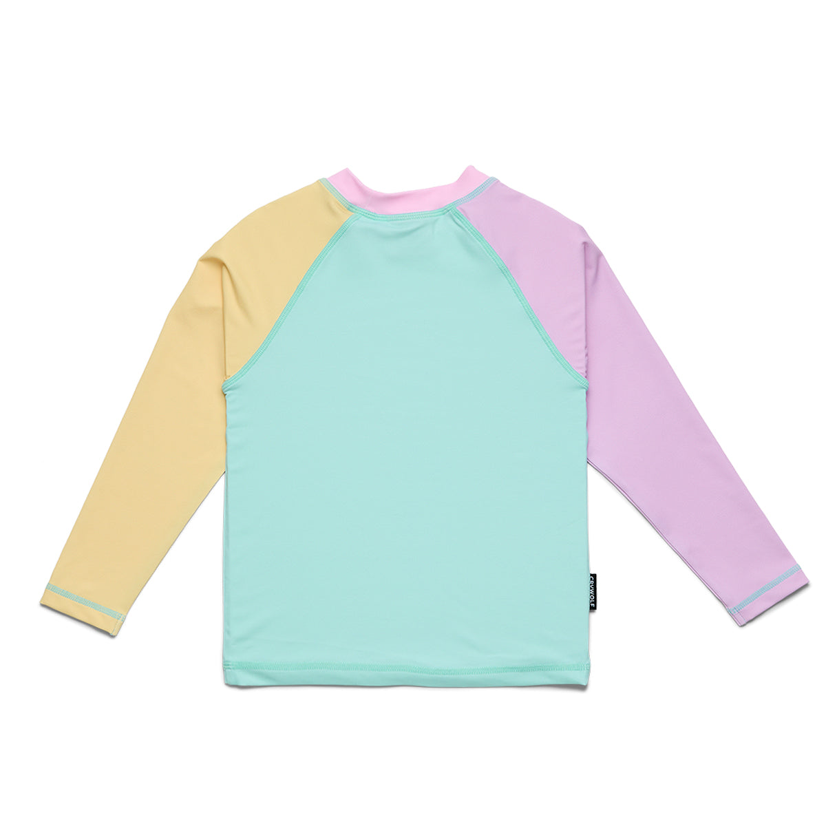 Crywolf Long Sleeve Rash Vest in Poolside Colourblock - back view