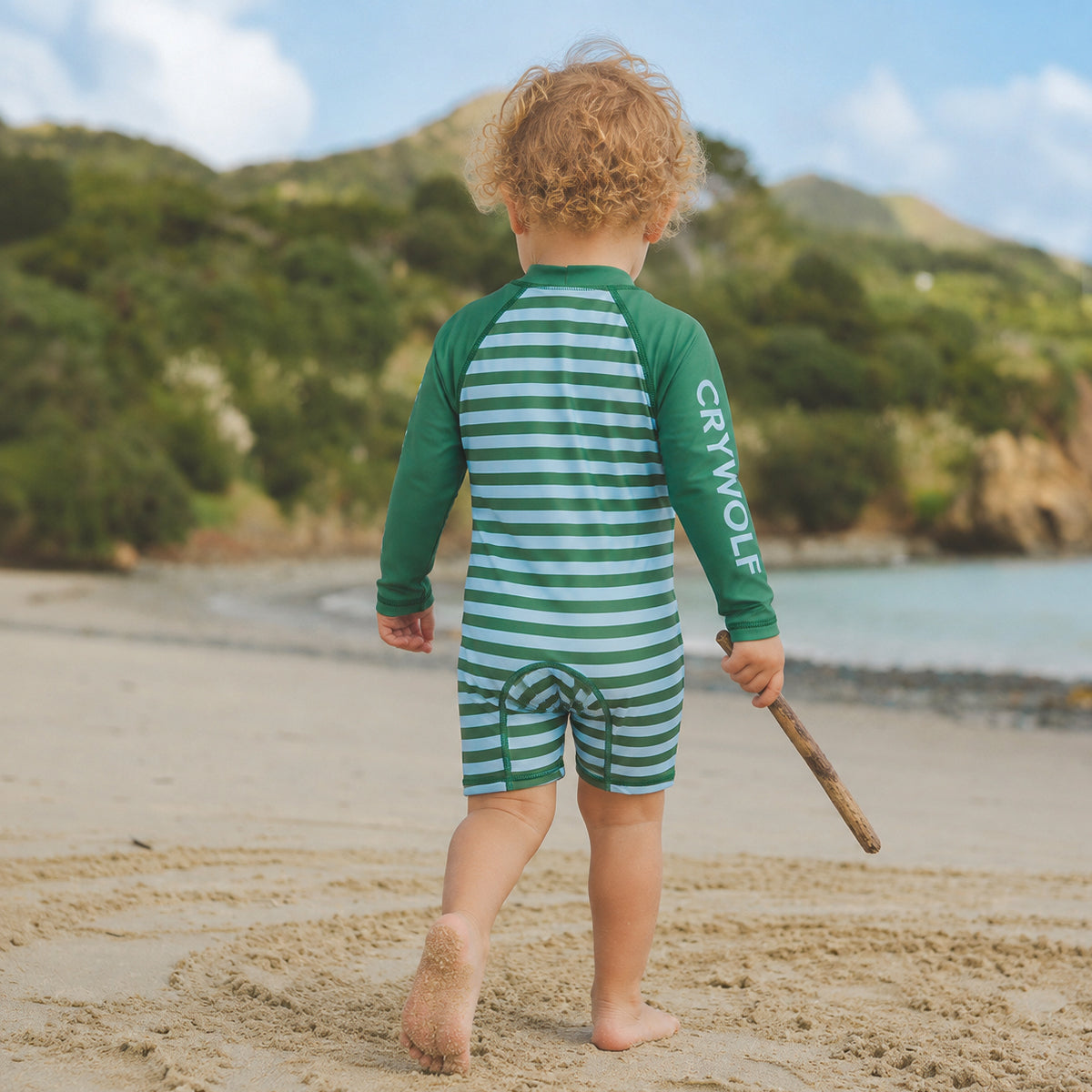 Crywolf Baby Rash Suit in Deck Stripe - lifestyle 2