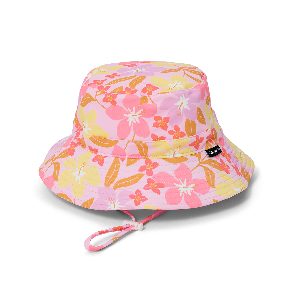 Crywolf Swim Bucket Hat in Hibiscus Daze - product shot