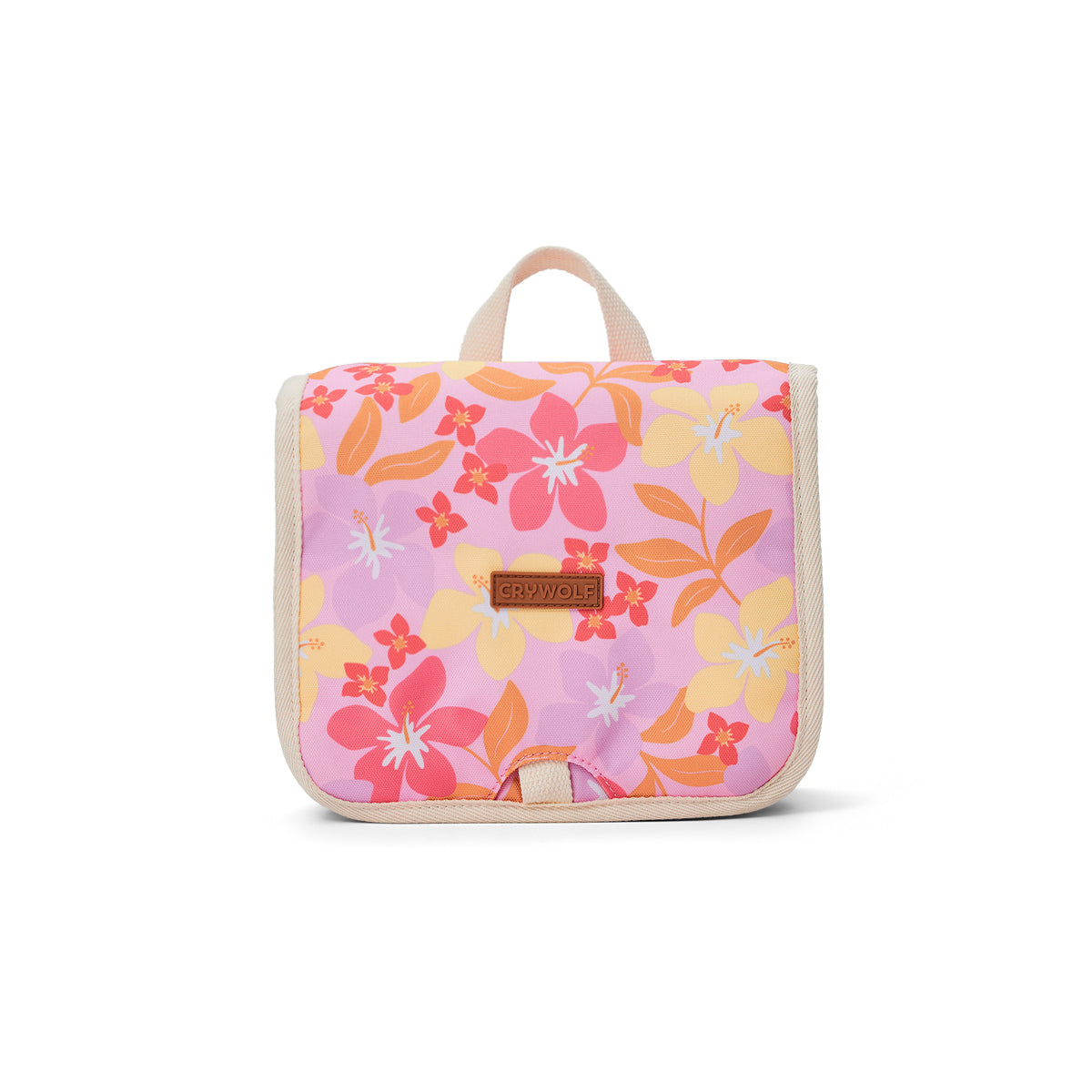 Crywolf Hanging Toiletry Bag in Hibiscus Daze - front view