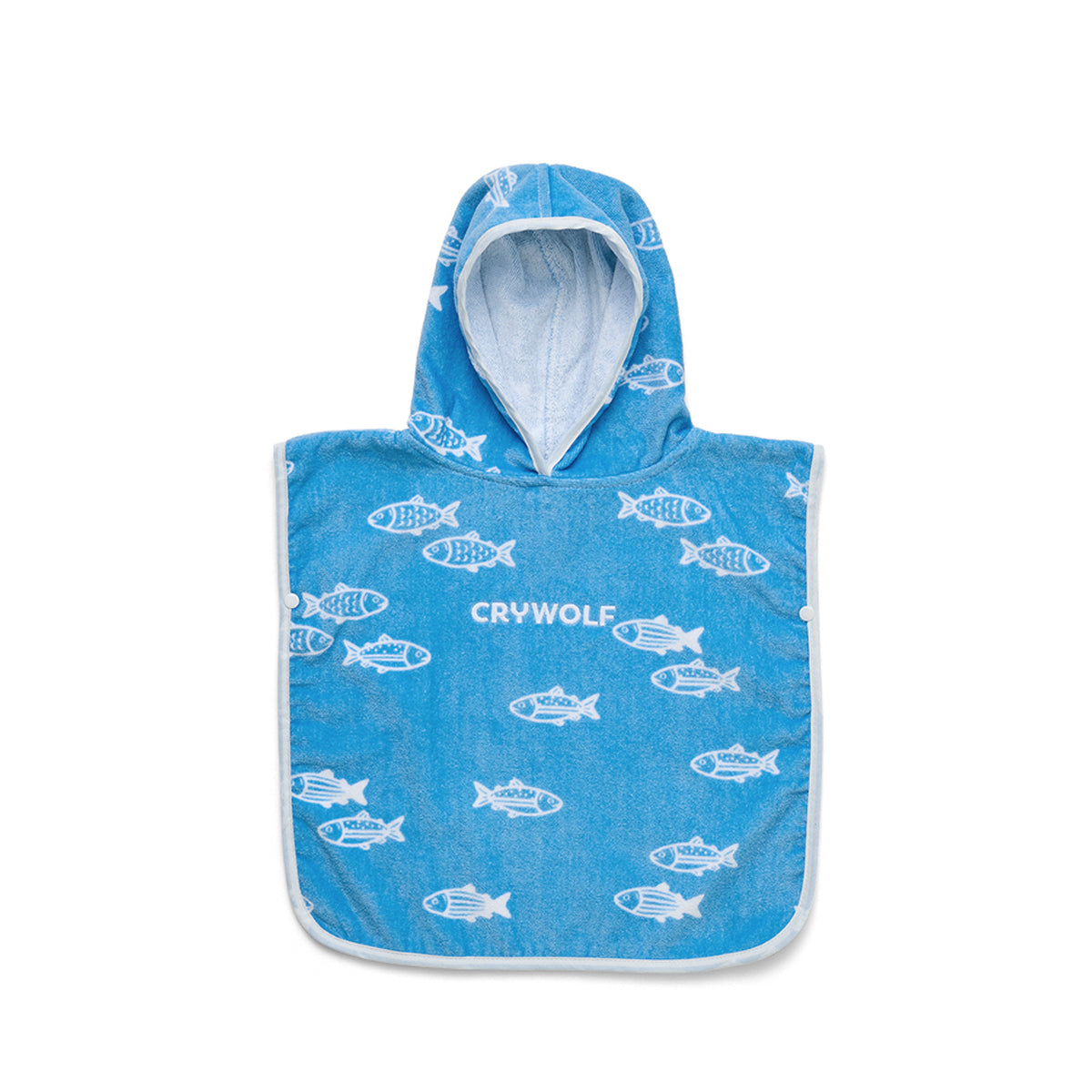 Crywolf Baby Hooded Towel in Fish School - front view