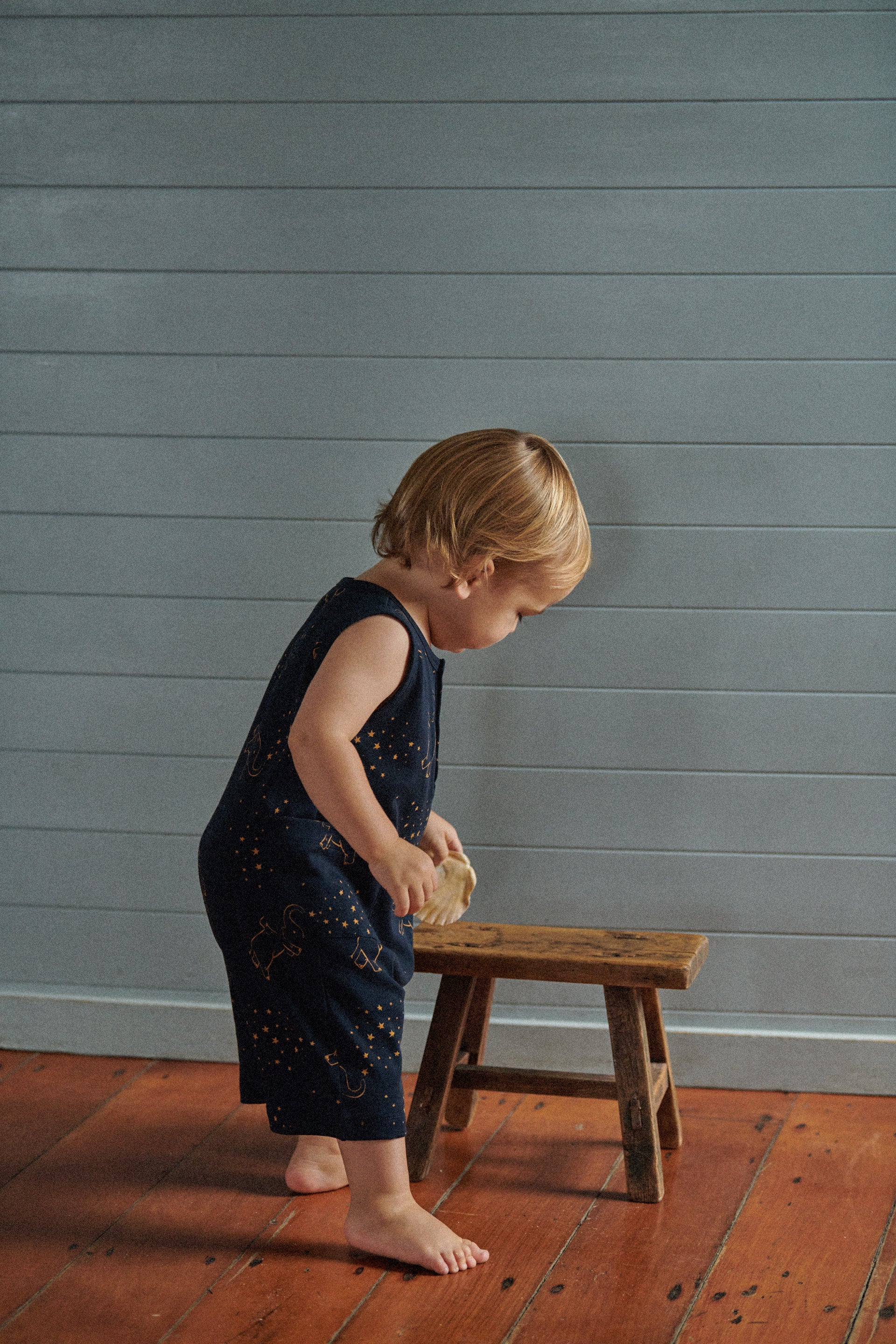 nature baby camper suit fairground navy