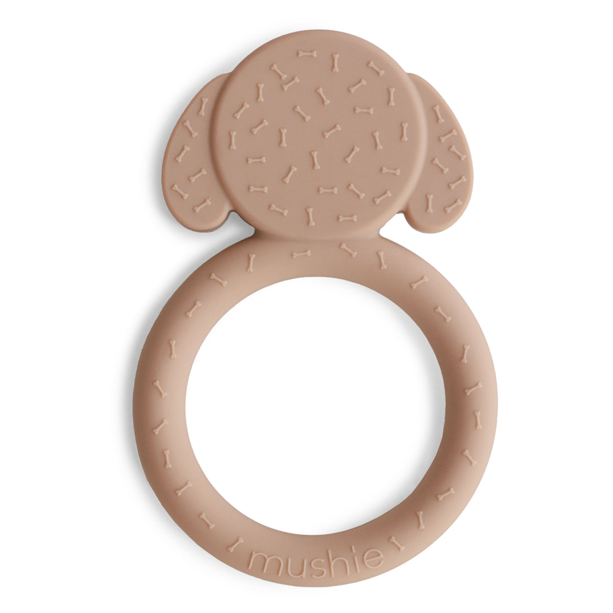 Mushie Dog Teether, textured back