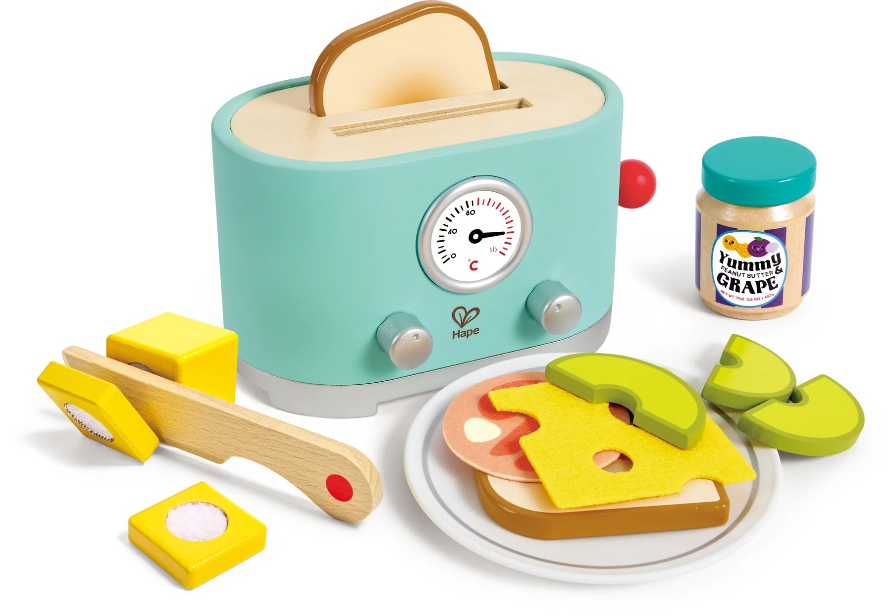 hape ding and pop up toaster set