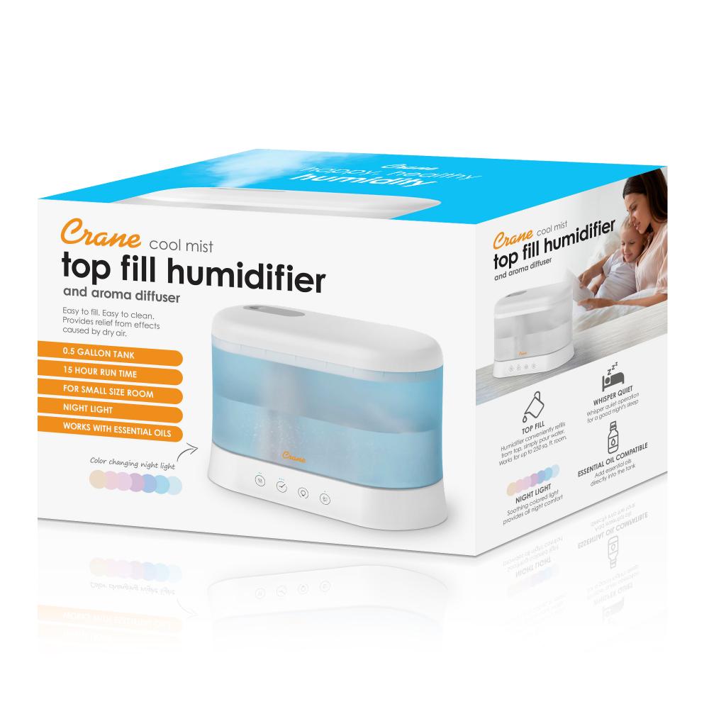 Crane Top Fill Humidifier packaging