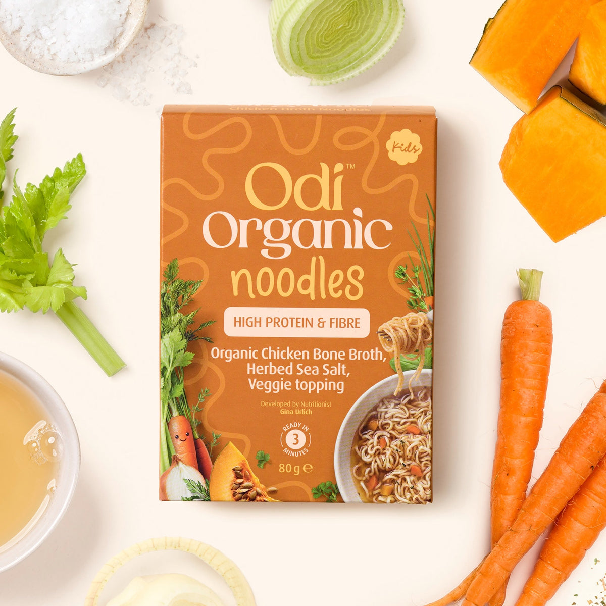 Odi Organic Chicken Noodles nutrition panel