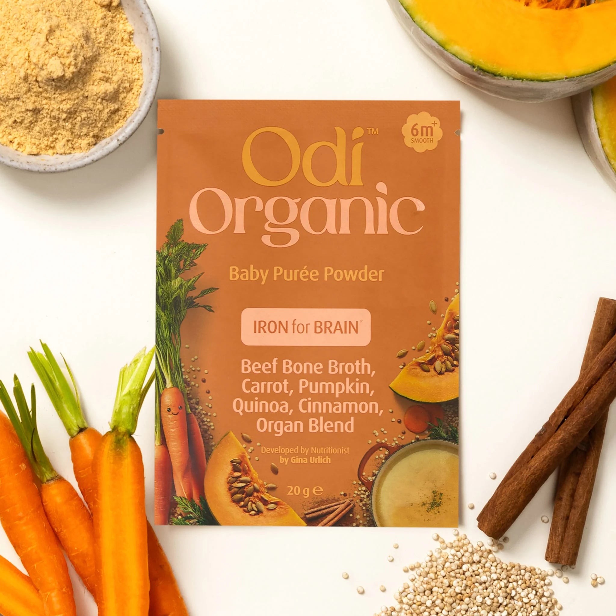 odi nutrition organic carrot baby puree powder sachet