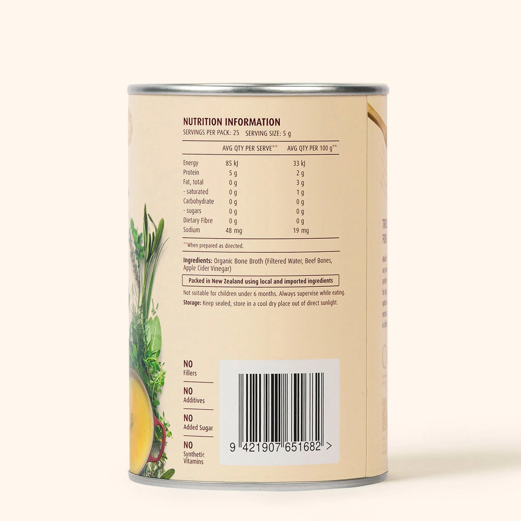 odi nutrition organic beef bone broth tin