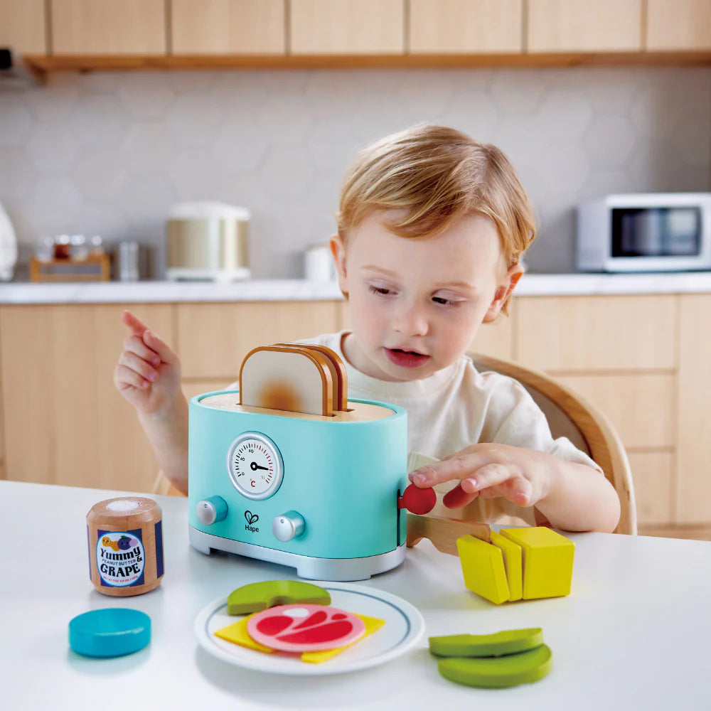 hape ding and pop up toaster set