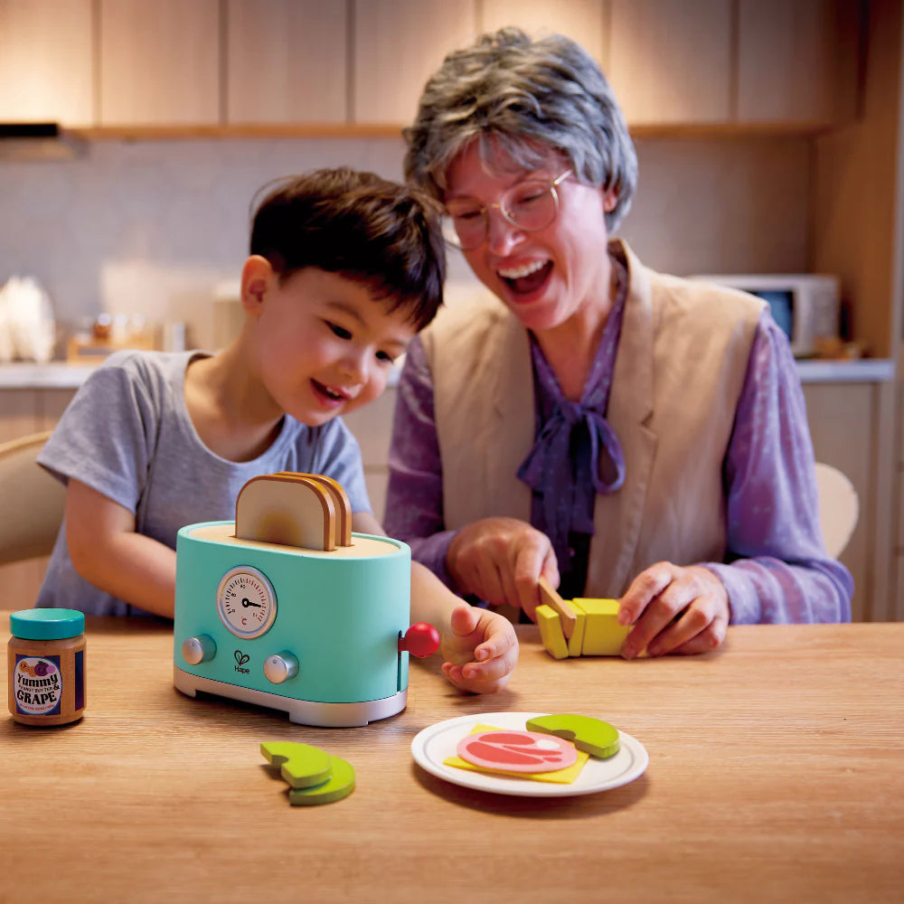 hape ding and pop up toaster set