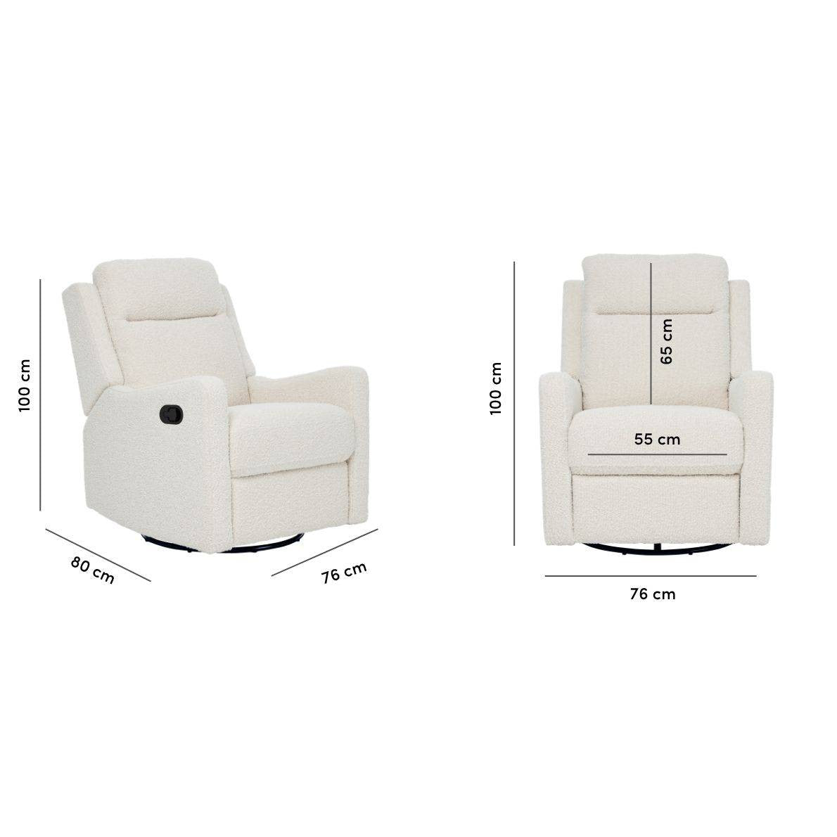 Il Tutto Henry Manual Recliner Chair - Vanilla Boucle