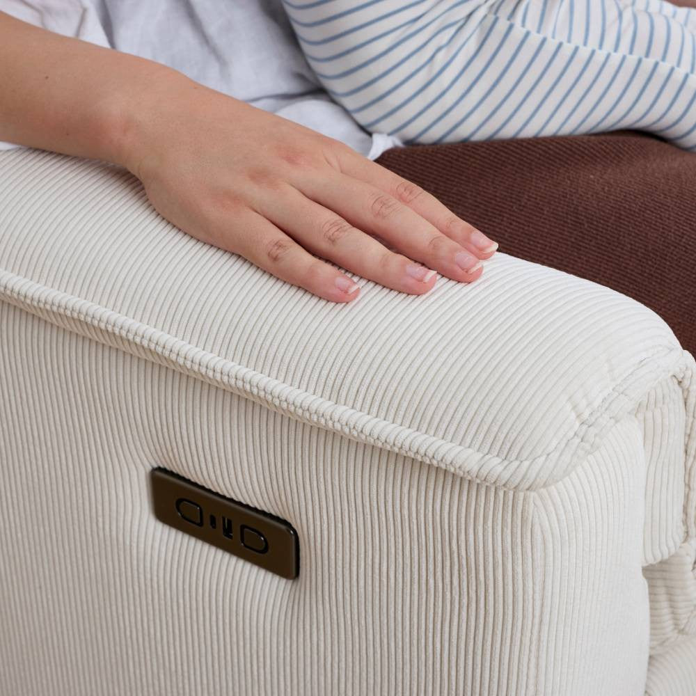 Il Tutto Louie Electric Recliner Chair - Coconut Corduroy