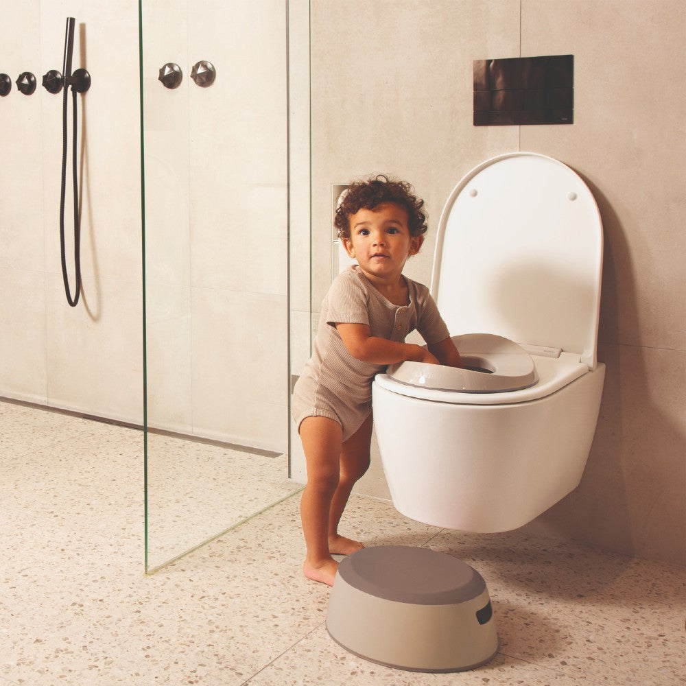 Luma Step Stool in Almond, anti-slip base