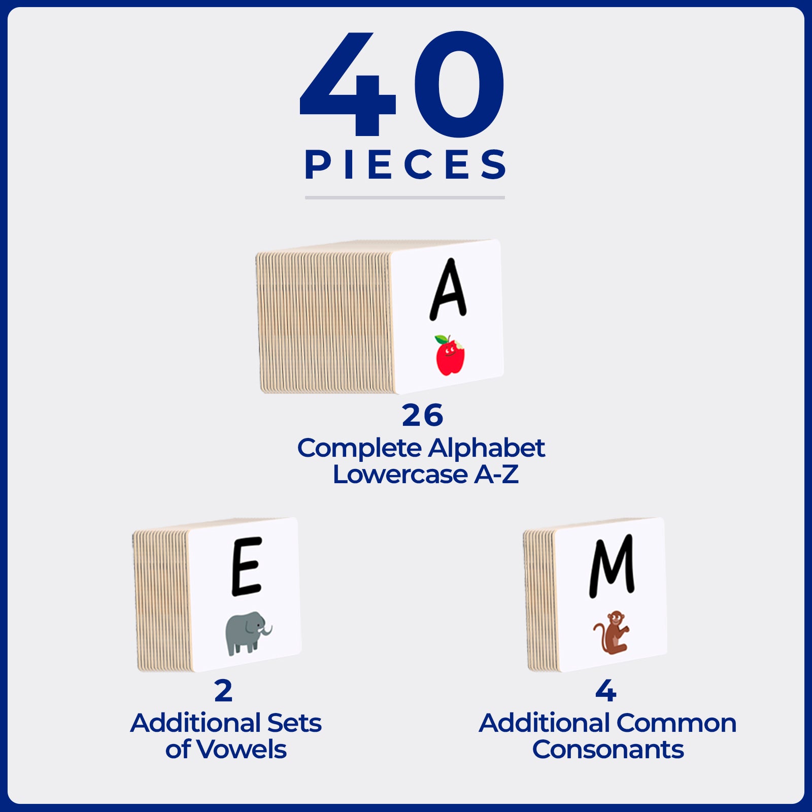 40 Piece Alphabet Upper Case Pack magnetic tile toppers