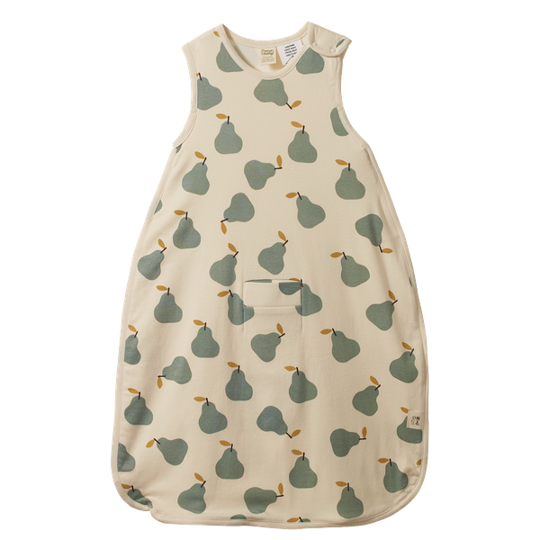 Nature Baby Organic Cotton and Merino Sleeping Bag in Pear Print