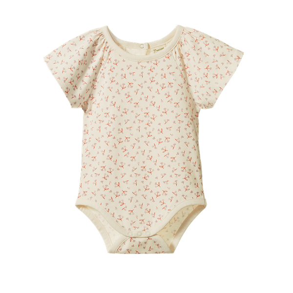 Nature Baby Faye Bodysuit in Dandelion Print organic cotton
