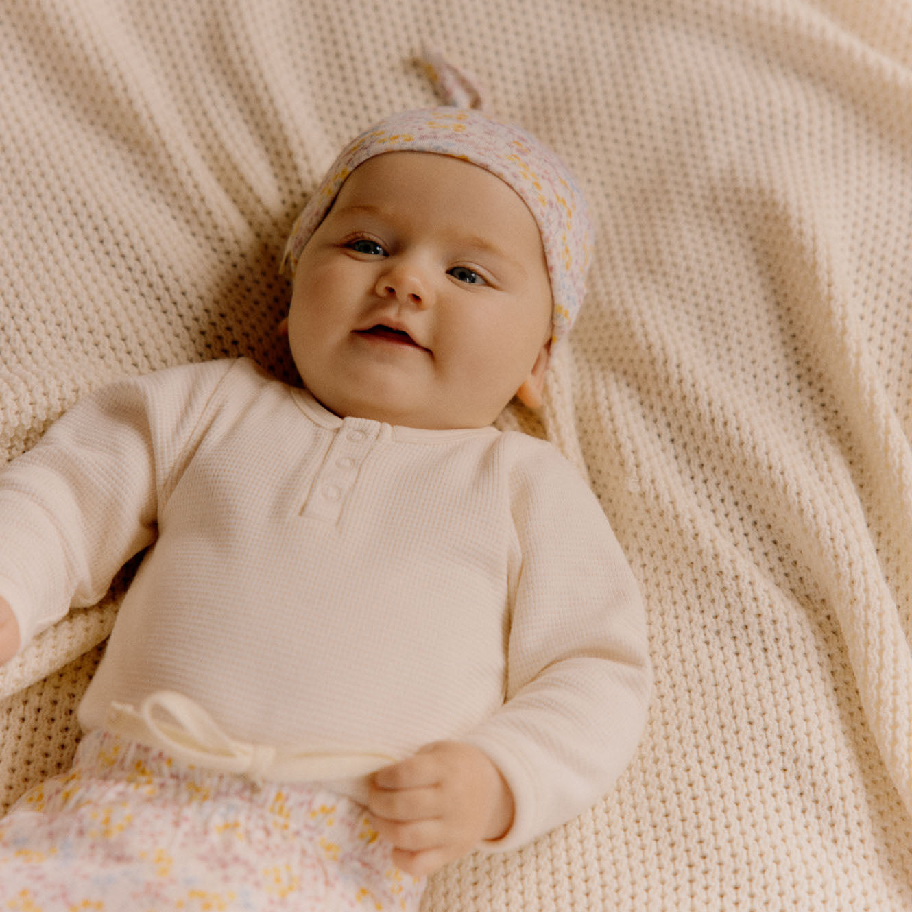 Nature Baby Henley Long Sleeve Waffle Bodysuit