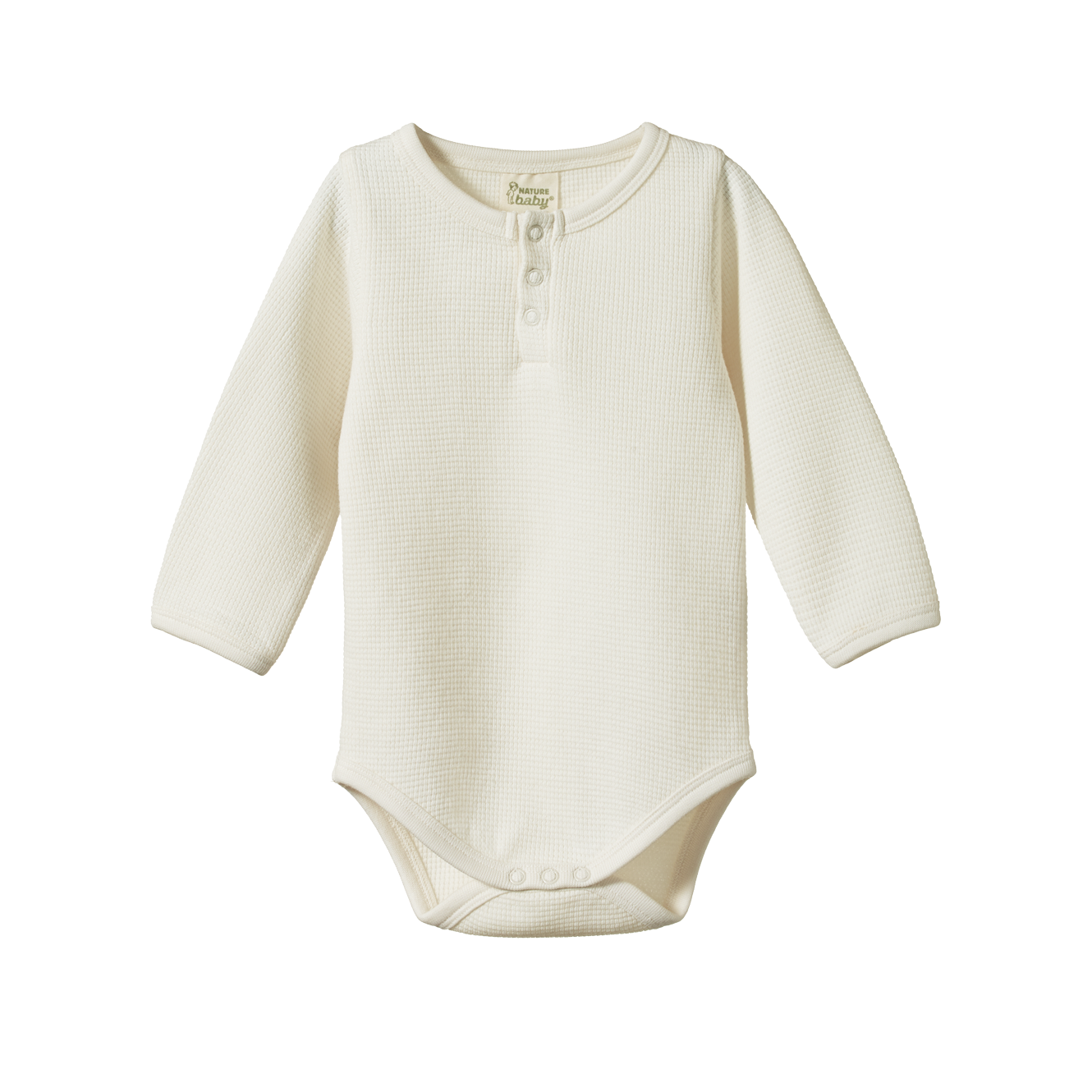 Nature Baby Henley Long Sleeve Waffle Bodysuit
