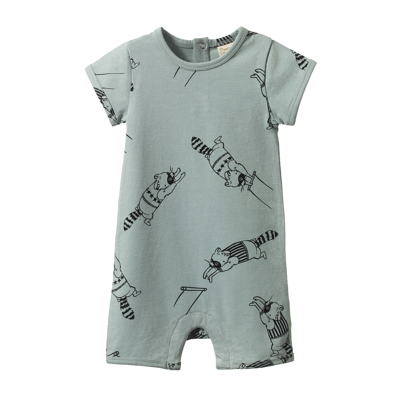 short sleeve raccoon romper