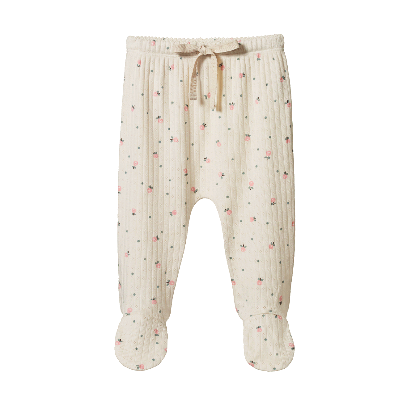NATURE BABY pointelle footed rompers posey blossom