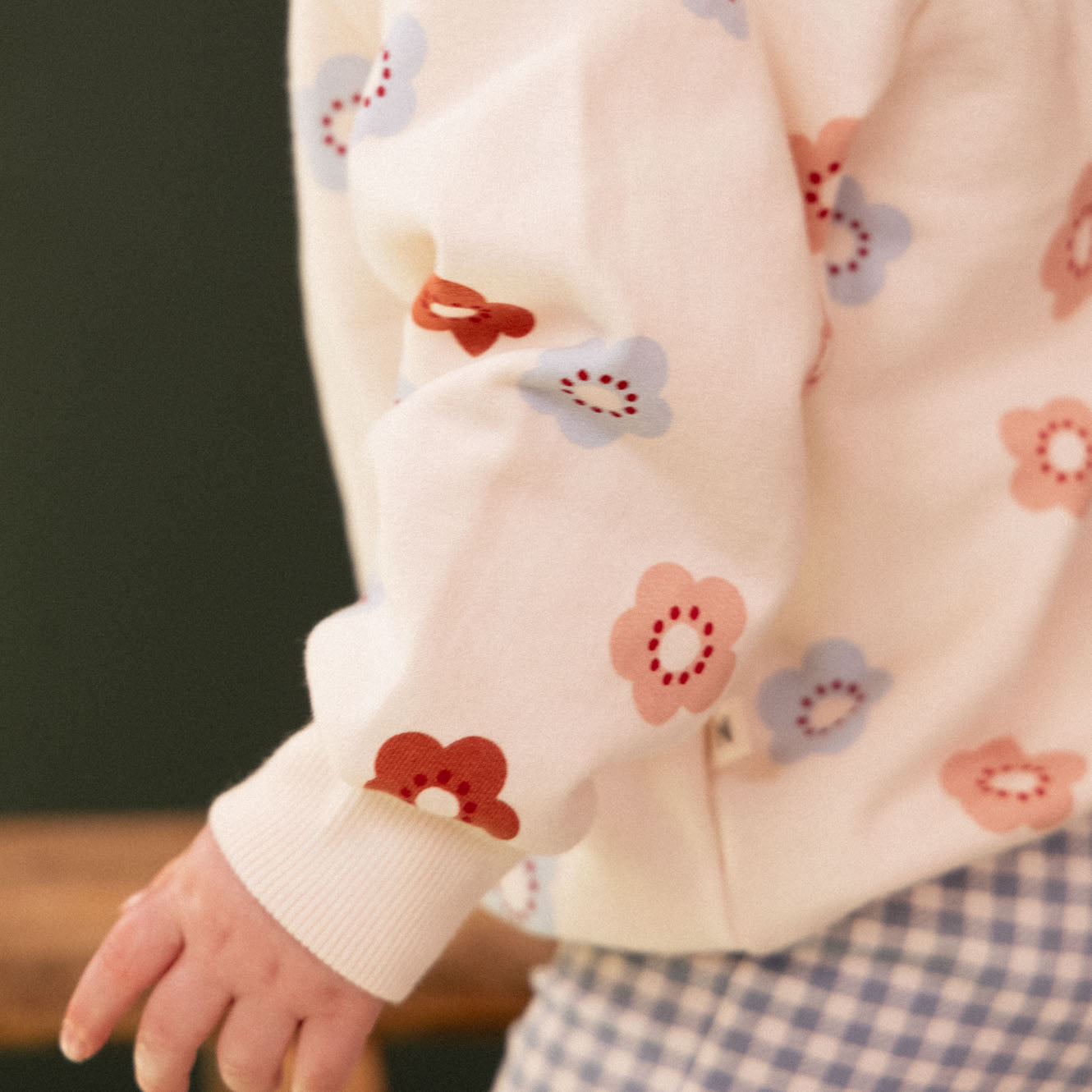 Nature Baby Emerson Sweater in Flora Stamp Print organic cotton