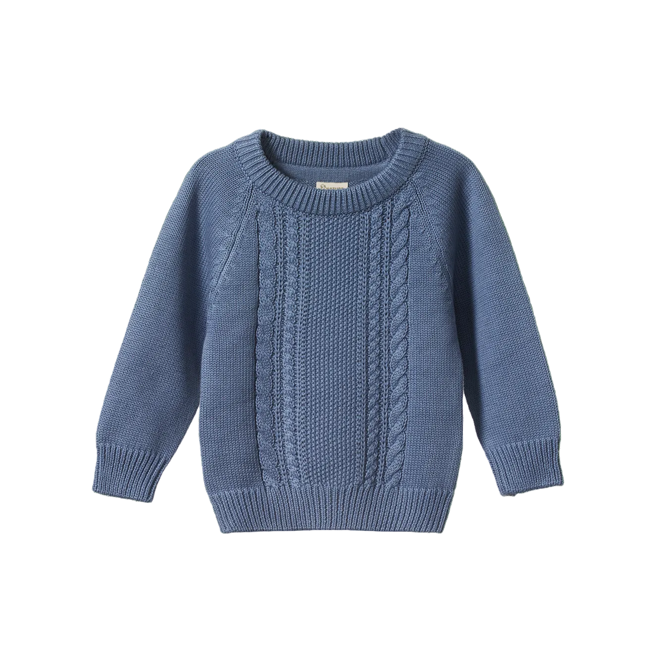 DUSKY BLUE Cable knit jumper