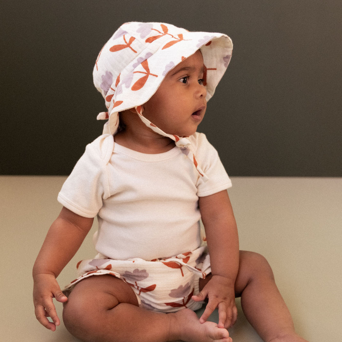 nature baby muslin sunhat fleurette