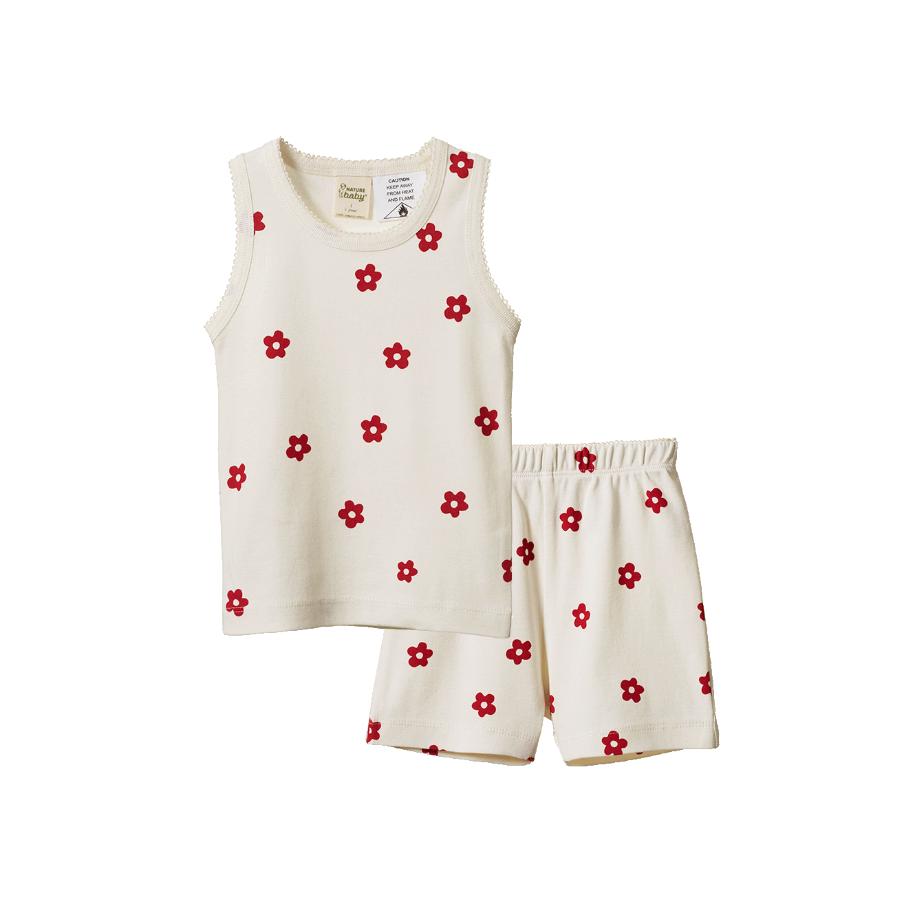 Nature Baby Flora Red Print Pyjamas