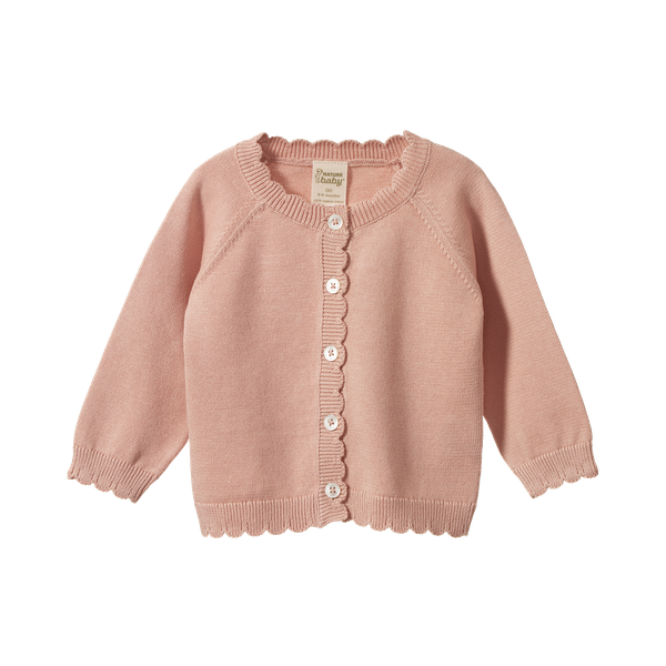 Nature Baby Liliette Cardigan in Rose Dust organic cotton