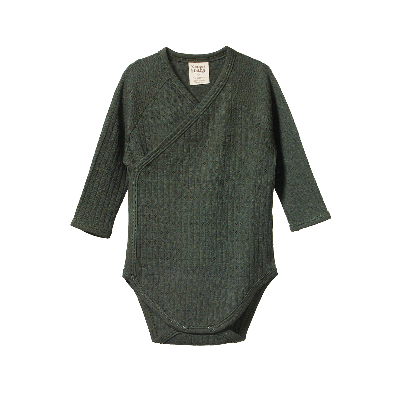Nature baby kimono pointelle merino thyme