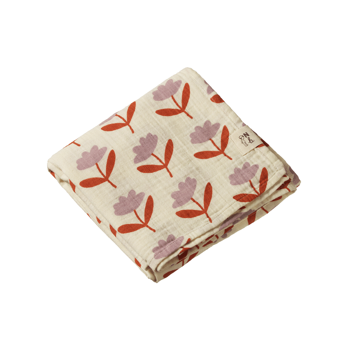 nature baby muslin swaddle in fleurette print