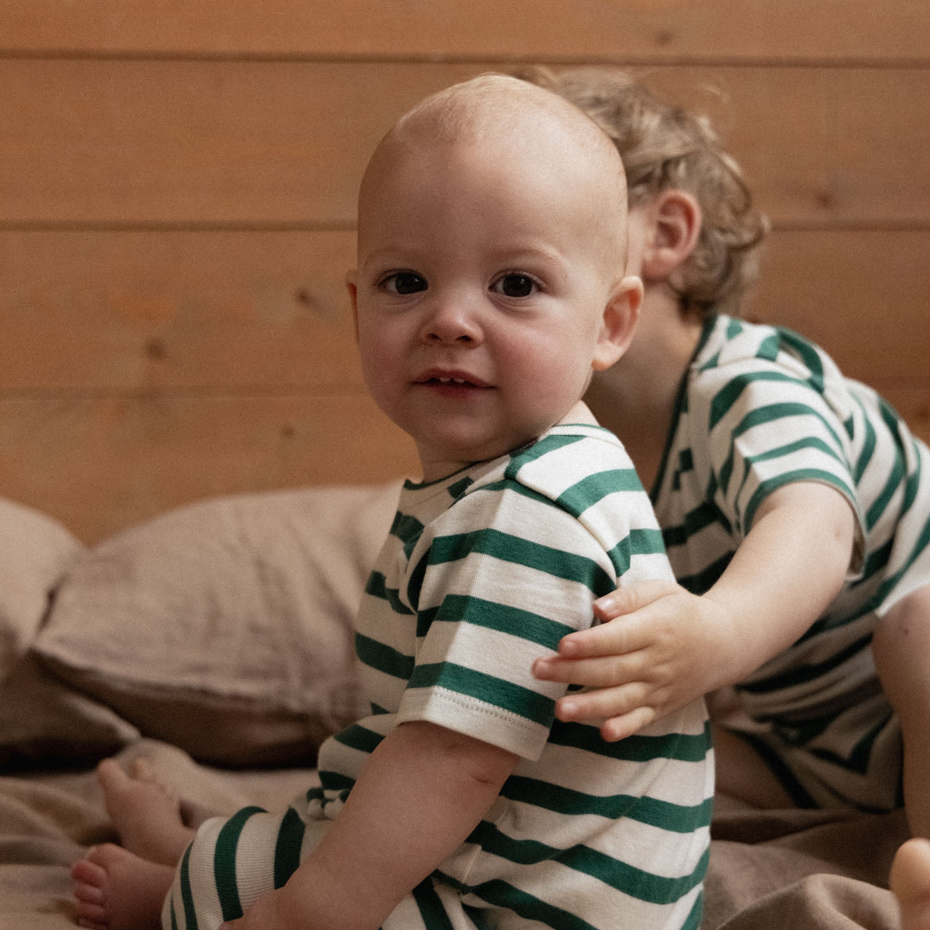 Nature Baby Peppermint Holiday stripe sleepysuit