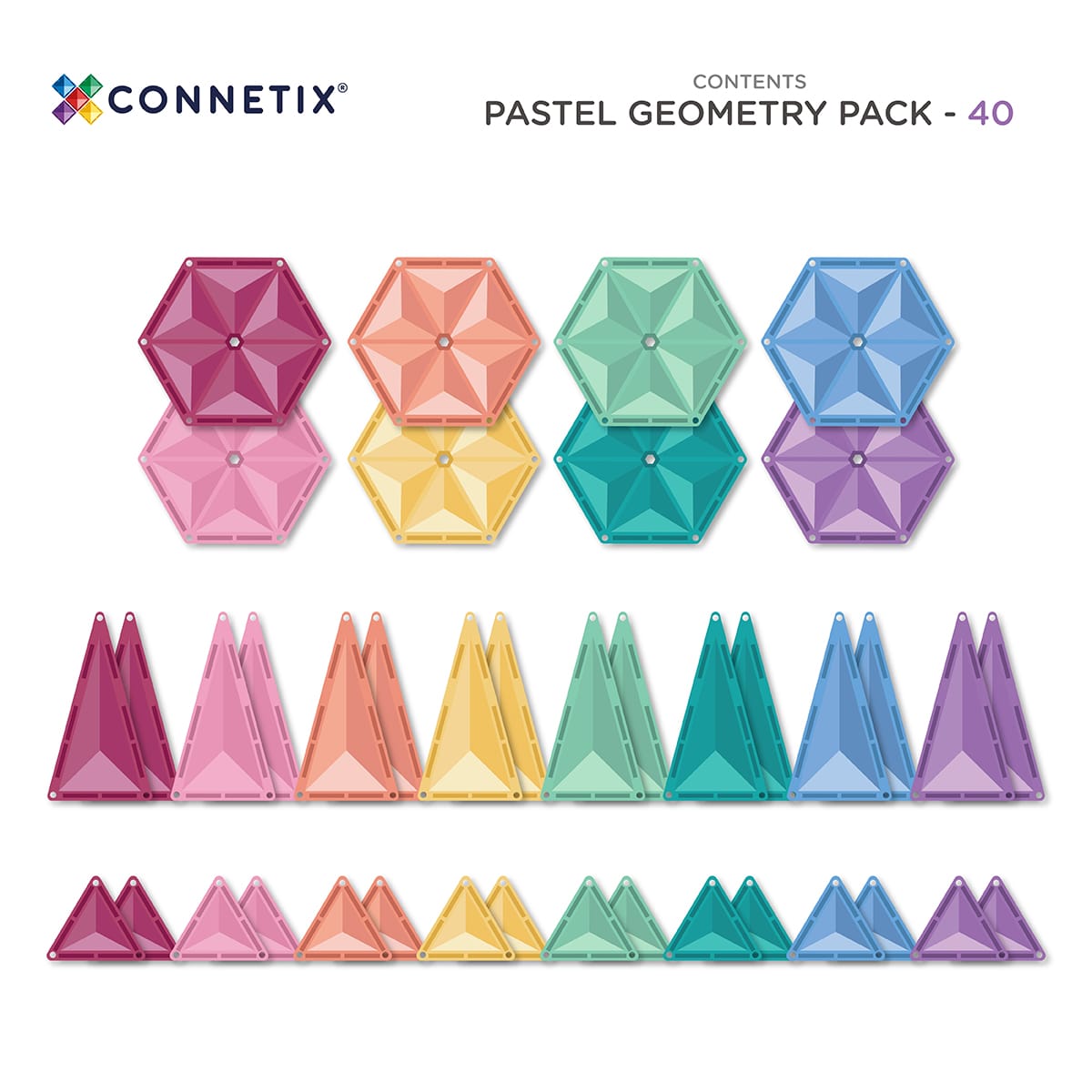 connetix 40 piece geometry pack